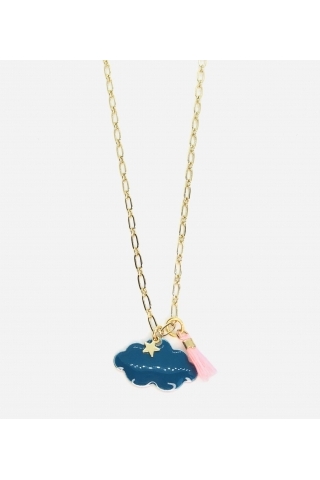 Collier GUSTAVE Bleu Canard JFZ - le petit lien de Paris
